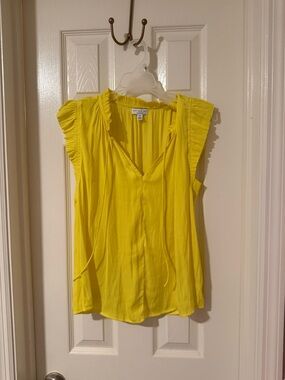 Current Air Yellow Ruffle Sleeve V-Neck Camisole